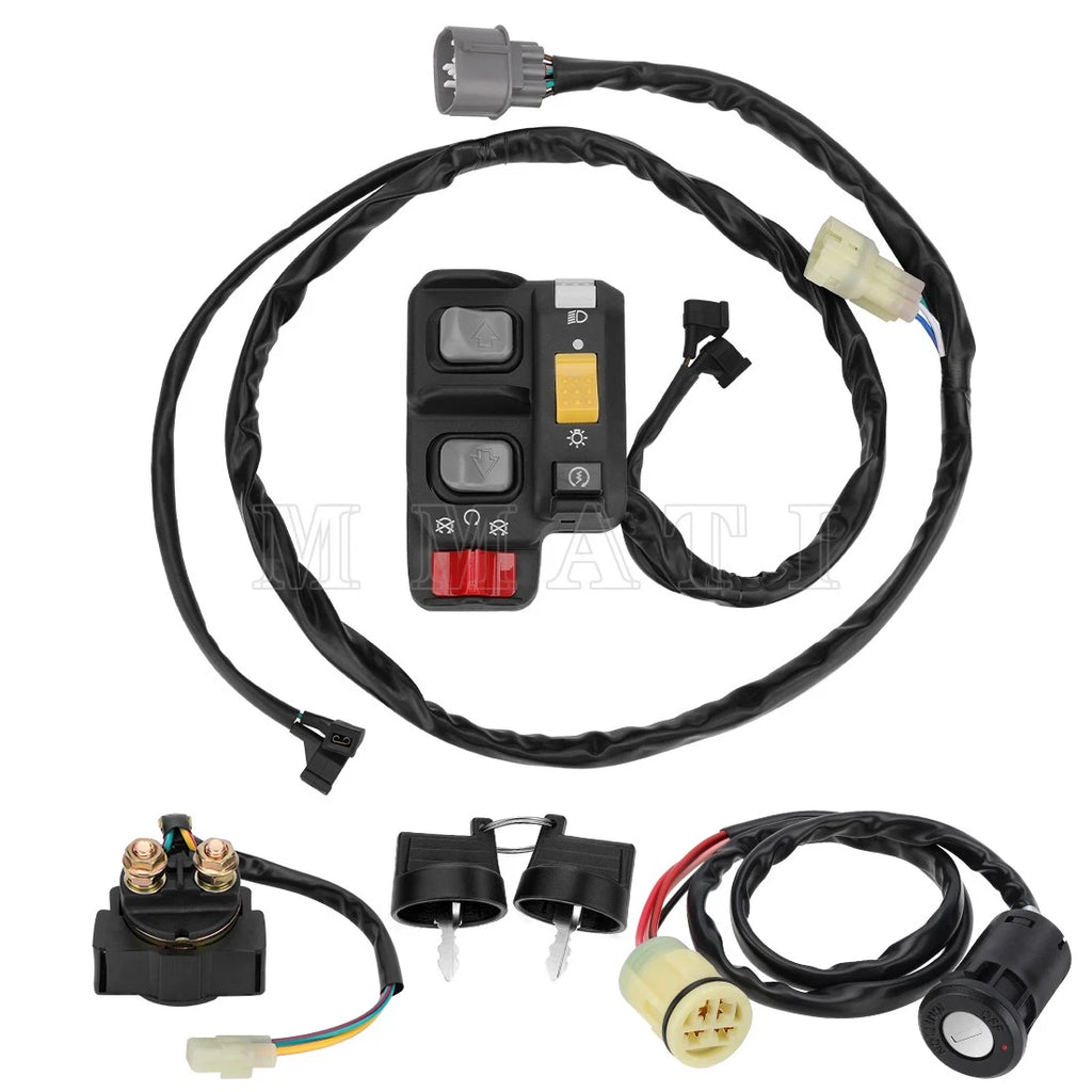 Left Handlebar Switch & Key Switch & Starter Relay for Honda TRX350FE/TE (2000–2006)