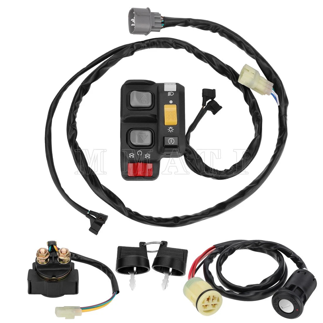 Left Handlebar Switch & Key Switch & Starter Relay for Honda TRX350FE/TE (2000–2006)