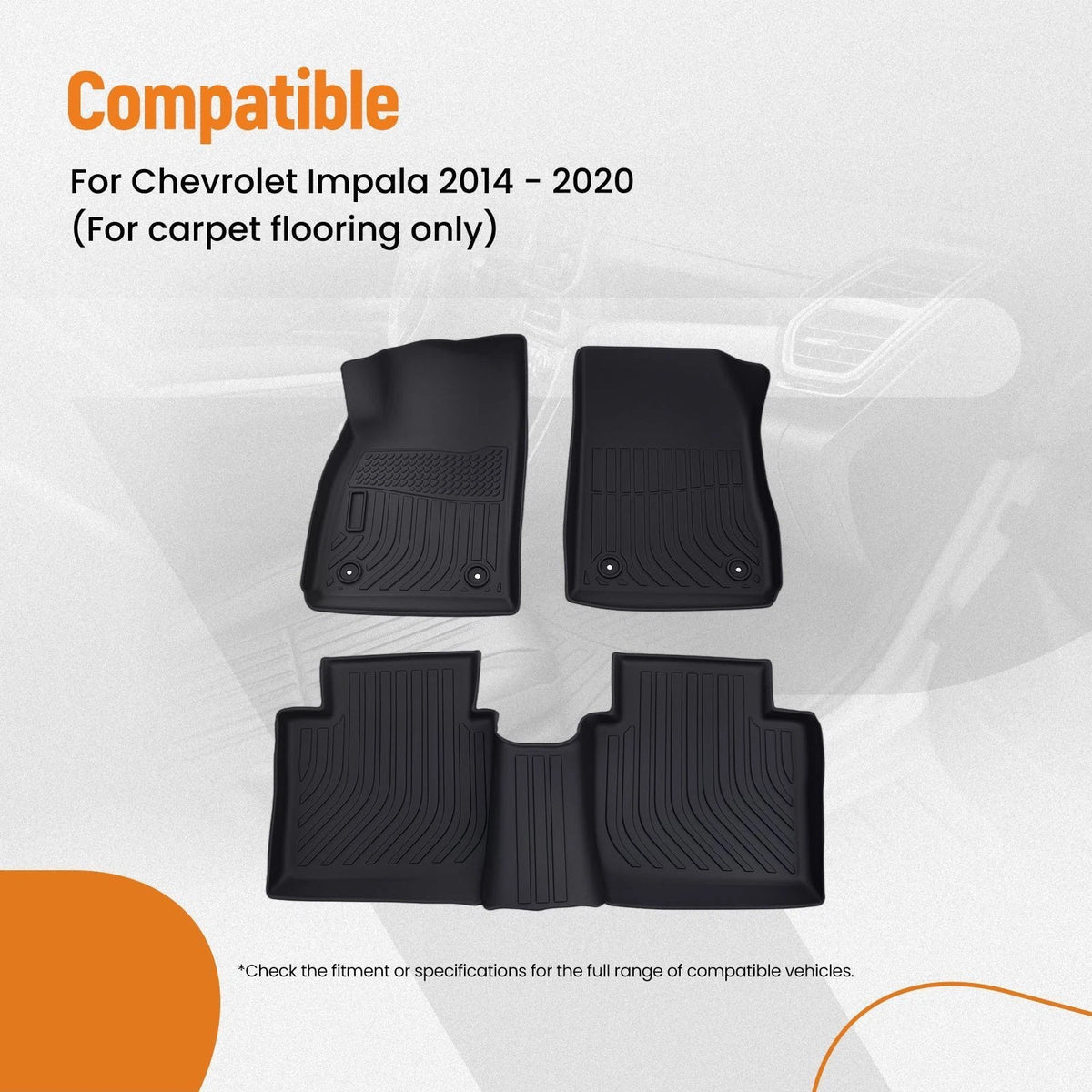 All-Weather TPE Carpet Floor Mats for Chevrolet Impala (2014–2020)