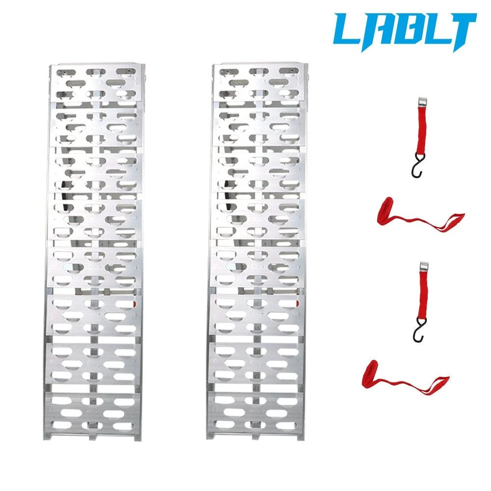 2X Aluminum Arched Loading Ramps for Motorcycle ATV UTV Truck Lawnmower