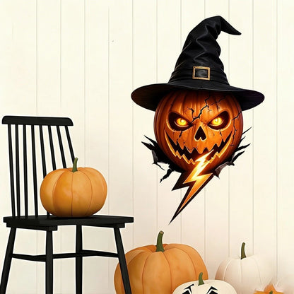 Halloween Spirit Wall Decal PVC Pumpkin Design for Home Interior Decoration