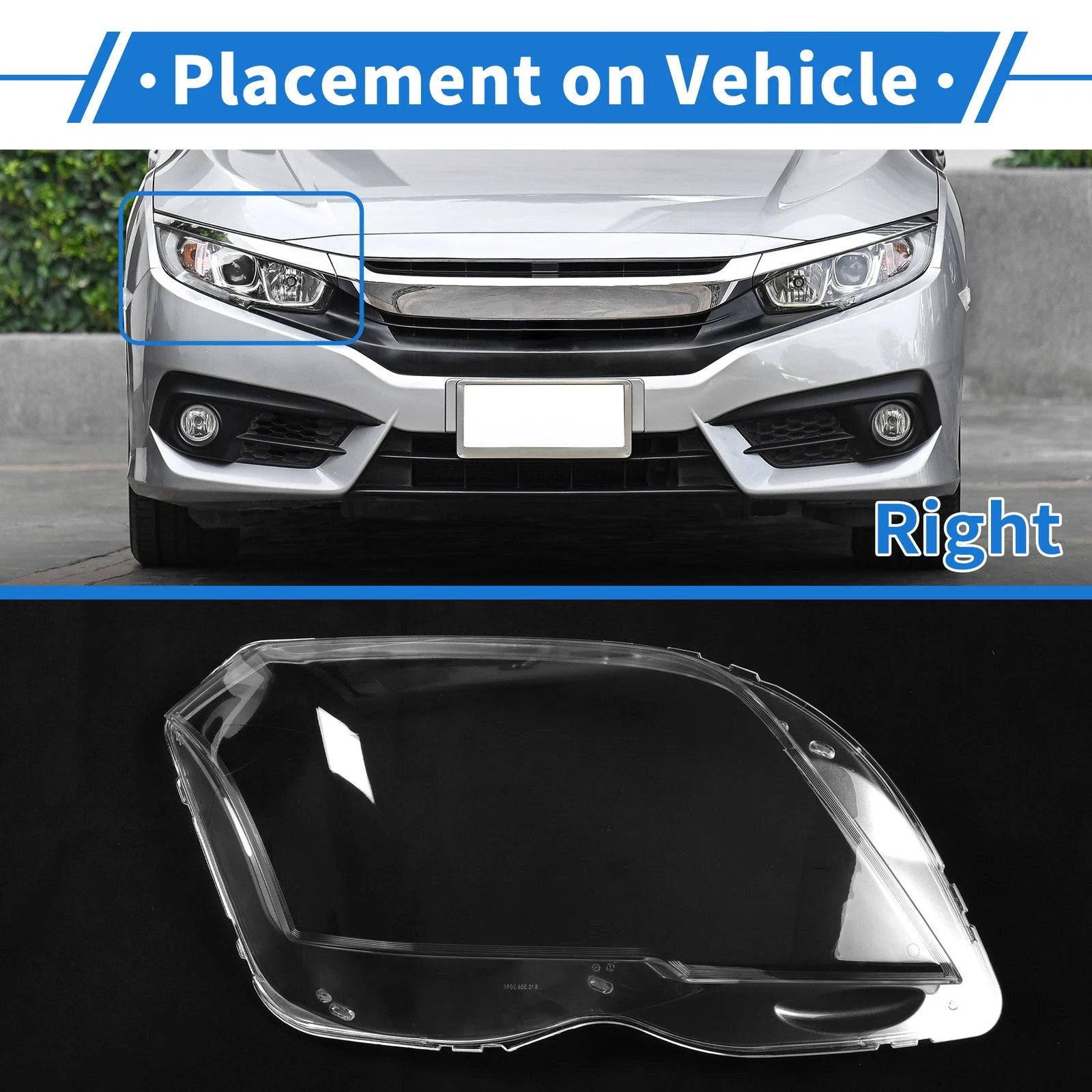 Front Right Headlight Lens Cover Replacement for Mercedes-Benz GLK (2009–2012)