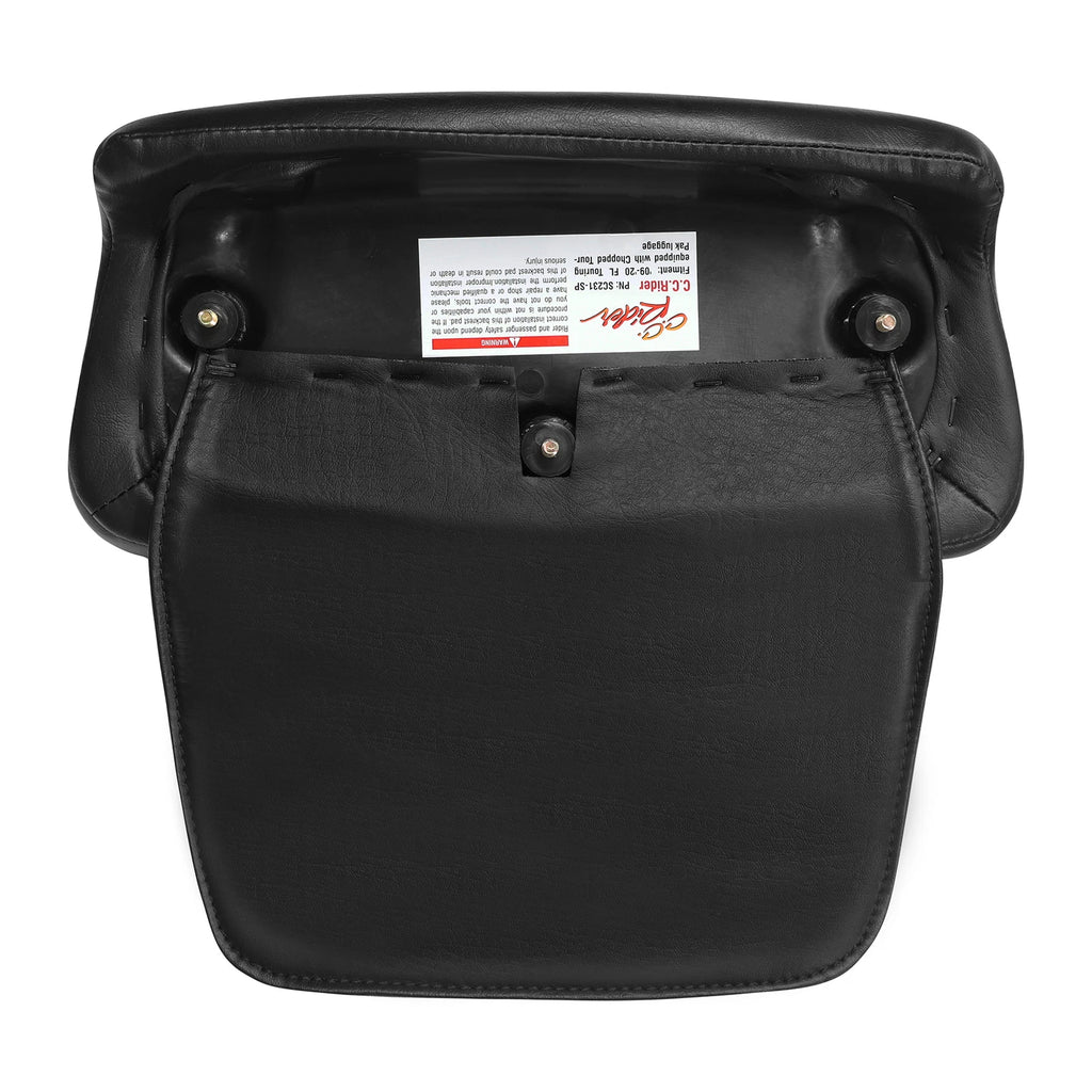 Black Razor Chopped Backrest Pad for Harley Touring (2014–2025)