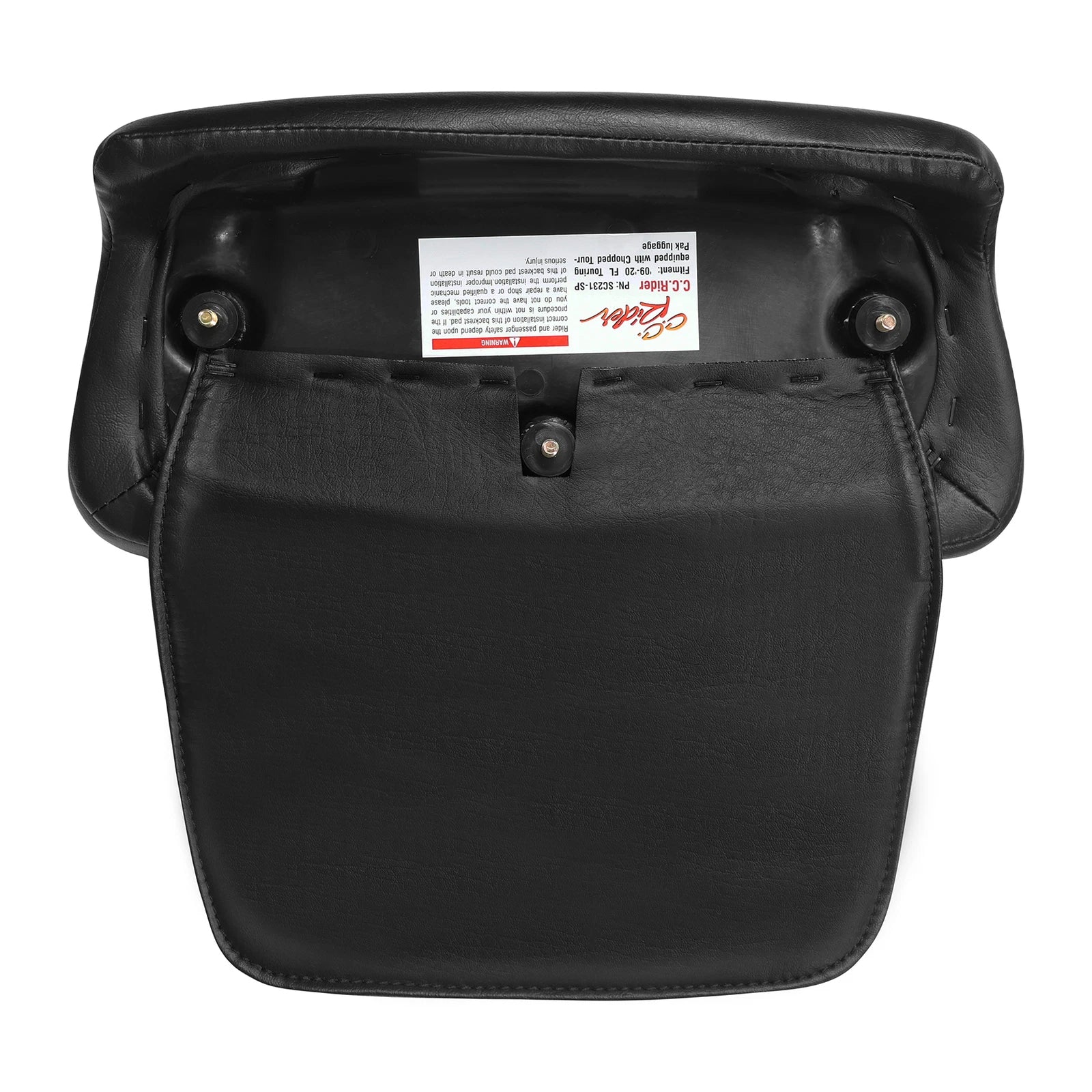 Black Razor Chopped Backrest Pad for Harley Touring (2014–2025)