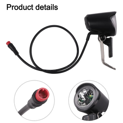 Headlight for Electric Bicycle (6-60V) - ABS Black