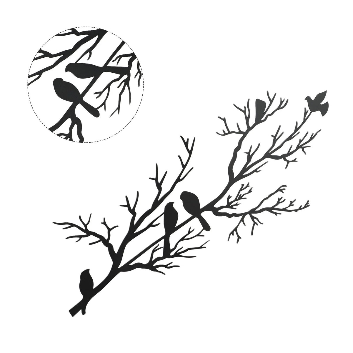 Metal Bird and Branch Wall Art for Living Space