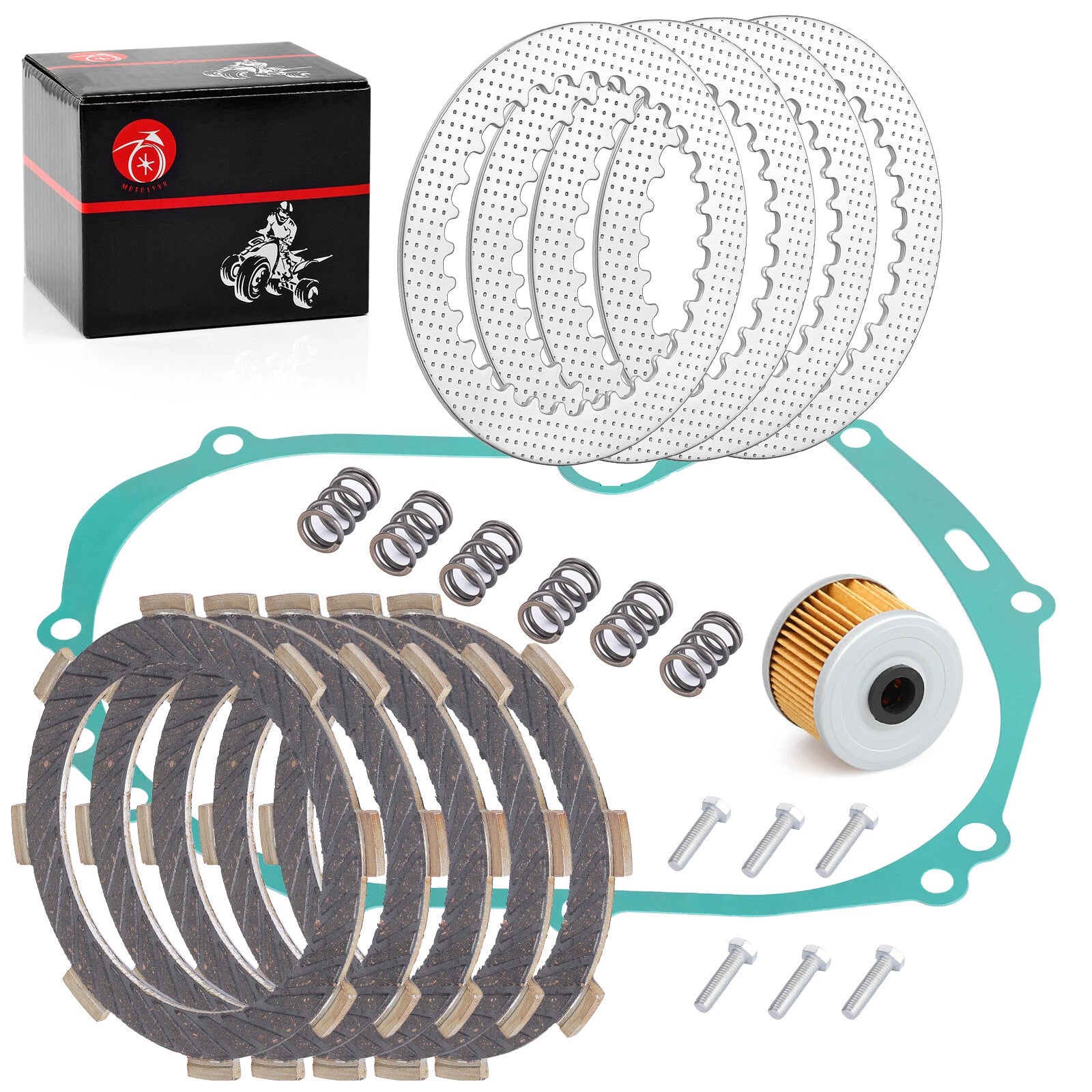Clutch Friction Steel Plates Kit w/ Gasket for Kawasaki KLX110 KLX110L (2002–2024)