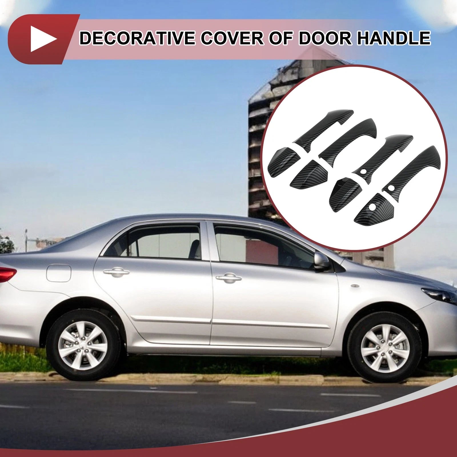 Car Door Handle Cover Set Outside Front for Honda Accord (2008–2012) ABS