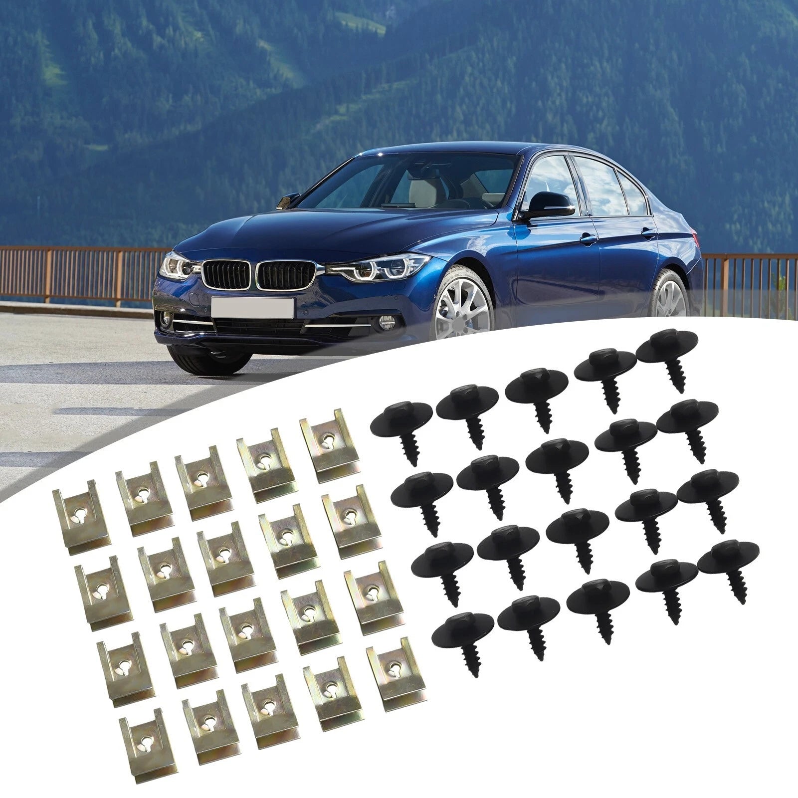 Set of 40 Hex Head Tapping Socket Bolt Screw Clips for Undertray