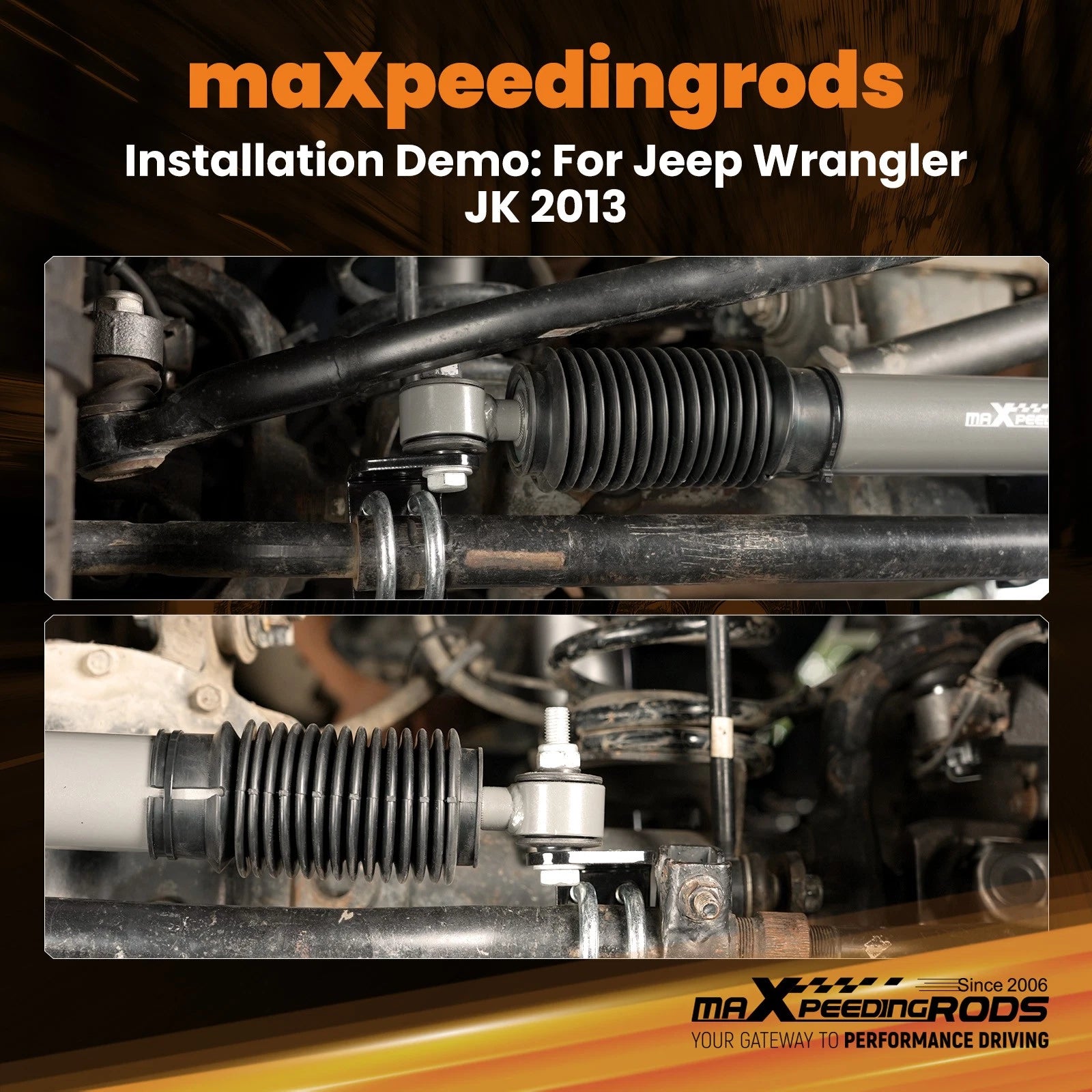 Dual Steering Stabilizer for Jeep Wrangler JK (2007–2017) Front 2-8"