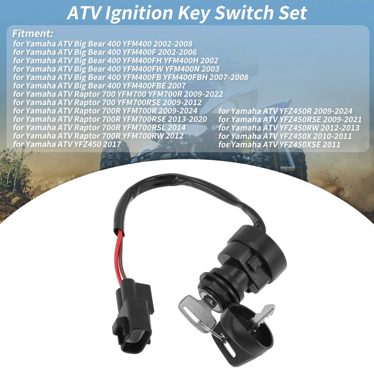 Ignition Key Switch for Yamaha Raptor 700 700R YFZ450R (2009–2024) No. 4SH82510000