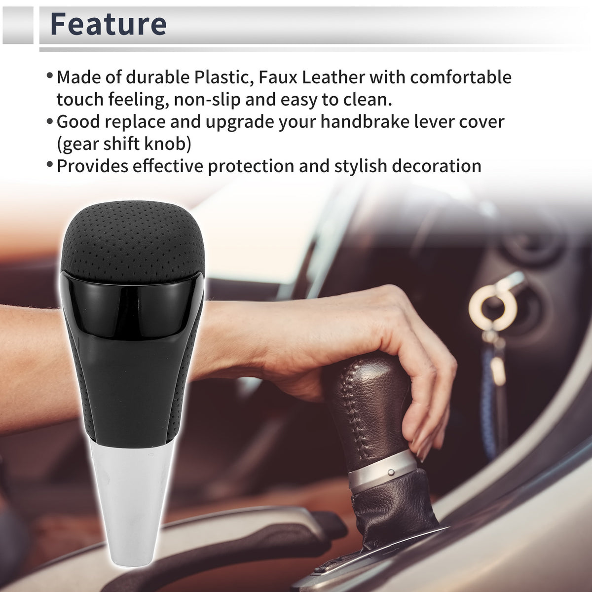 Gear Shift Knob Replacement for Lexus LS430 (2001–2006) Faux Leather Black