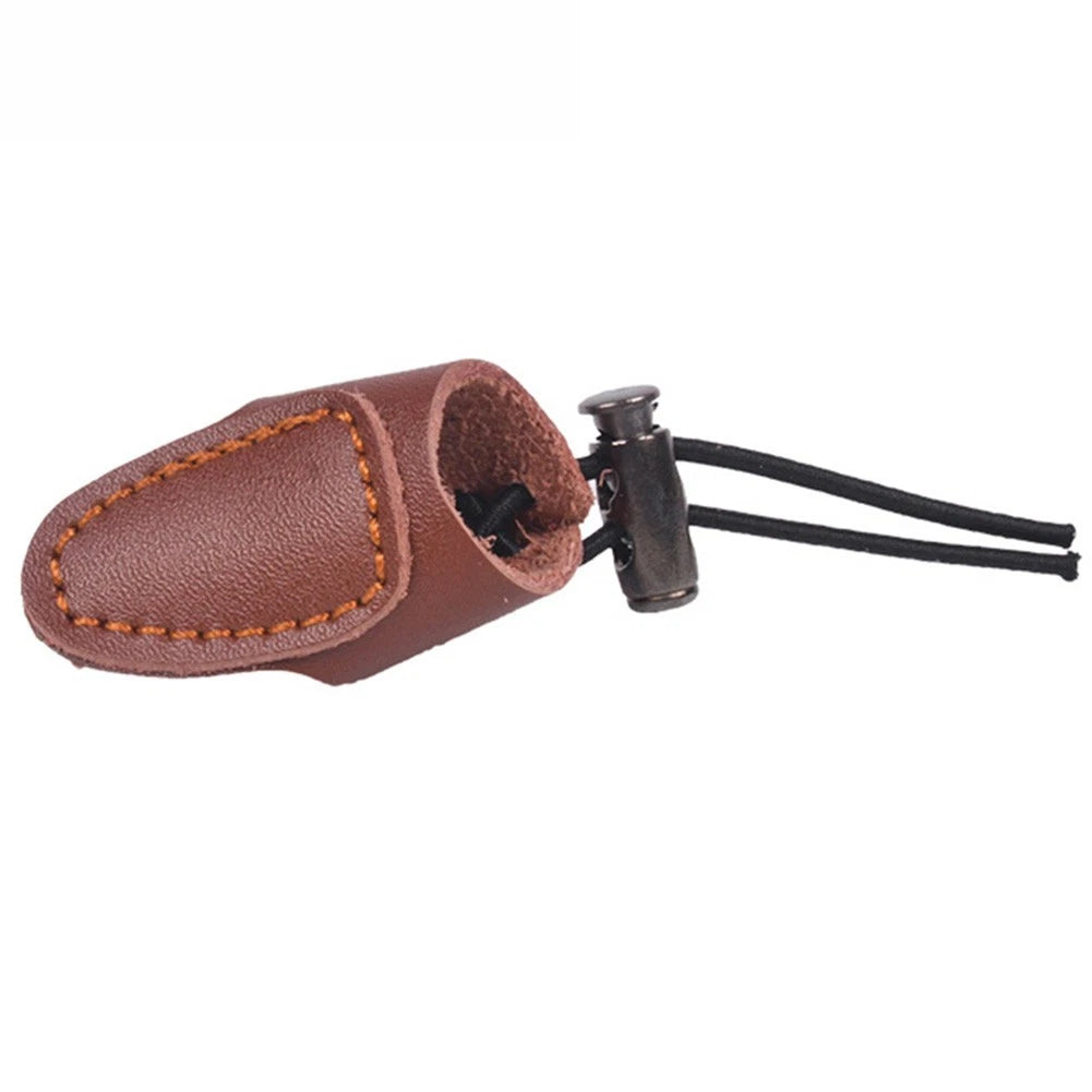 2Pcs Cowhide Thumb Ring Finger Guard for Enhanced Grip (Anti-Sweat)
