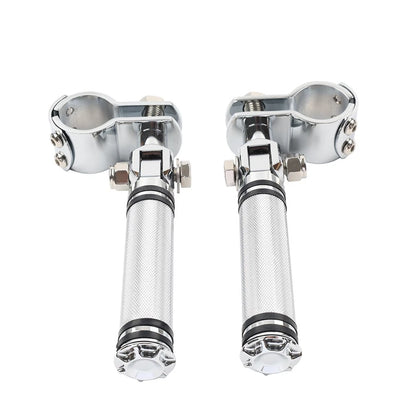Chrome Engine Guard Bar Foot Pegs for Harley & Yamaha (Fit 25-32mm)