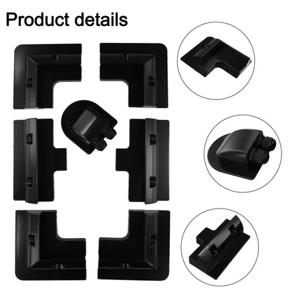 Set of 7 Black ABS Solar Panel Mounting Brackets for Caravan