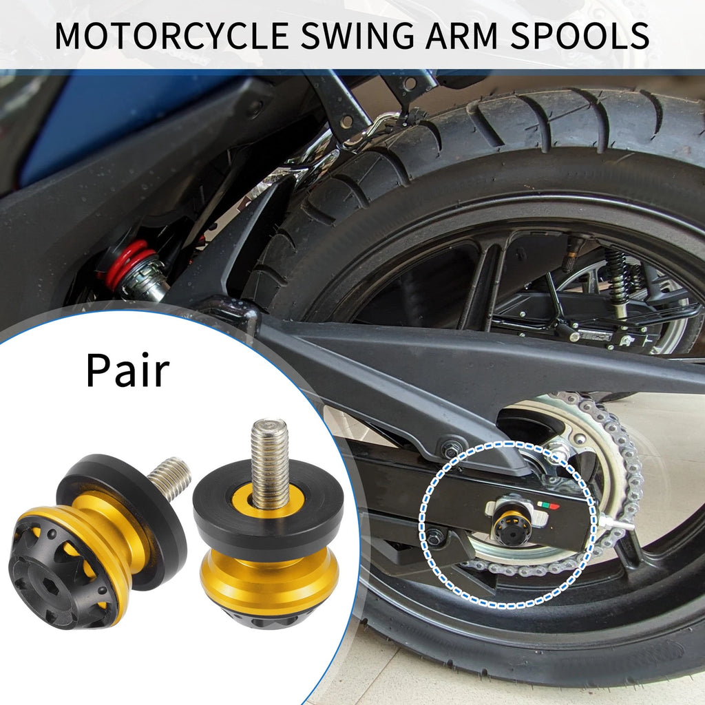 Swingarm Spool Sliders CNC 10mm Pair for Motorcycle Universal (All Models 2000–2024)