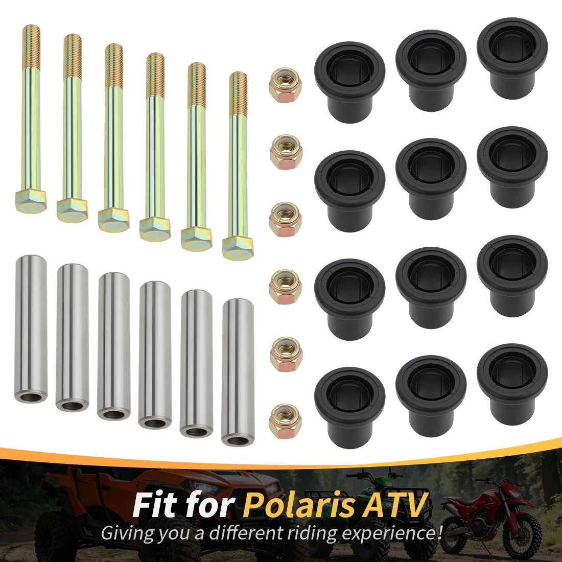 Rear Upper A Arm Bushing Kit for Polaris Sportsman 400 450 500 570 600 700 800 (2000–2023)