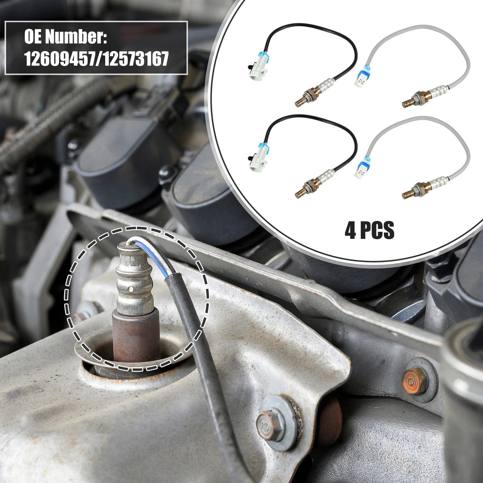 4 Pcs Oxygen Sensor Replacement for Cadillac Escalade (2008–2014)