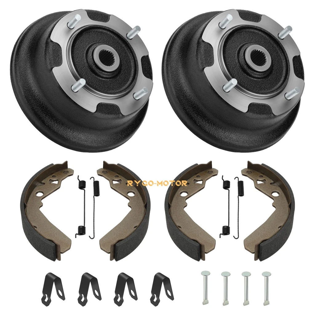 2X Rear Brake Drums w/Shoes Bolts Kit for Kawasaki Mule SX KAF400 (2017–2024)