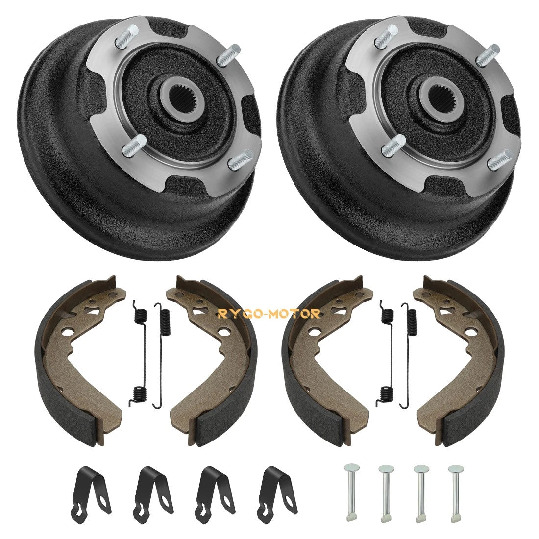 2X Rear Brake Drums w/Shoes Bolts Kit for Kawasaki Mule SX KAF400 (2017–2024)