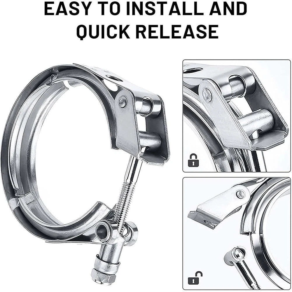 Exhaust Pipe Connector with V Flange Clamp for Cars 3.5in & 4in
