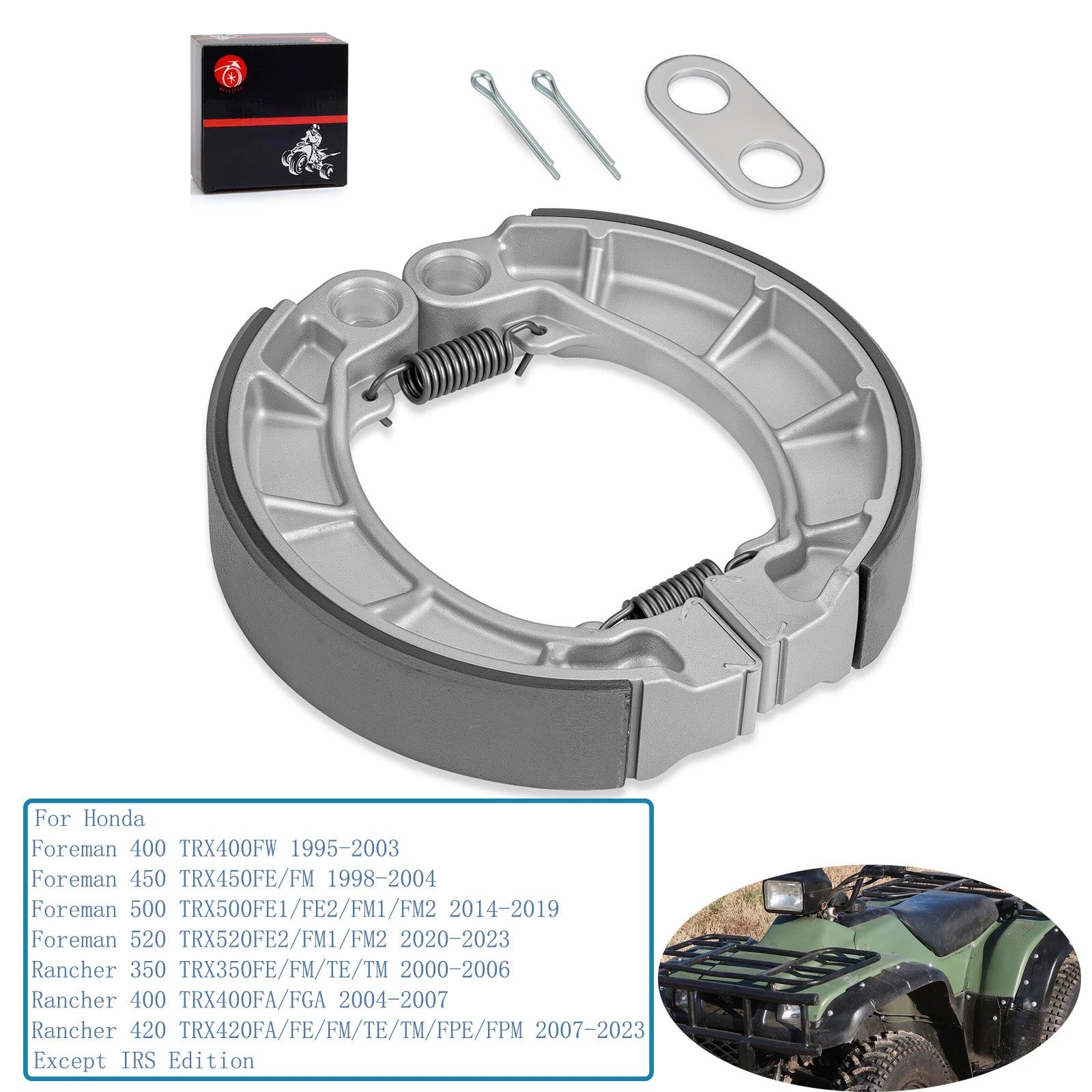 Rear Brake Shoes & Pin Kit for Honda Foreman Rancher (06430-HM7-003, 06430-HN0-A20)