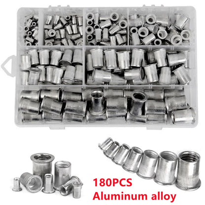 180PCS Rivnut Nutsert Kit for M3-M10 Threaded Inserts