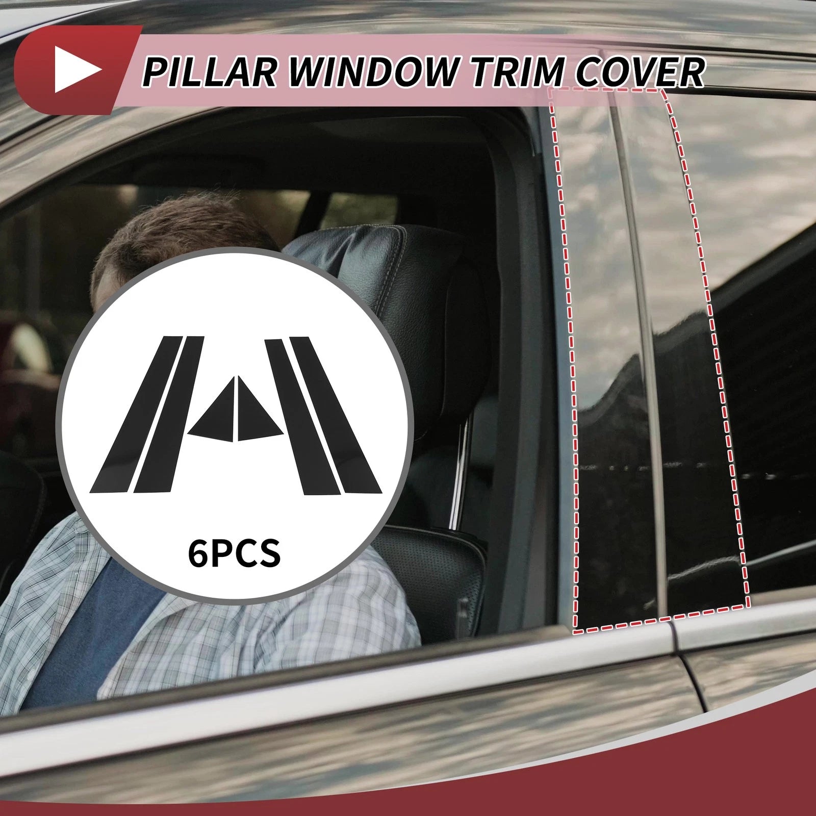 6pcs Door Pillar Window Trim Replacement for Audi A4 S4 RS4 (2009–2013)