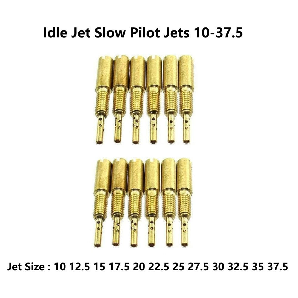 12pcs Idle Jet Slow Pilot Jets for Mikuni TM VM28/486 HSR42/45/48 (N/A)