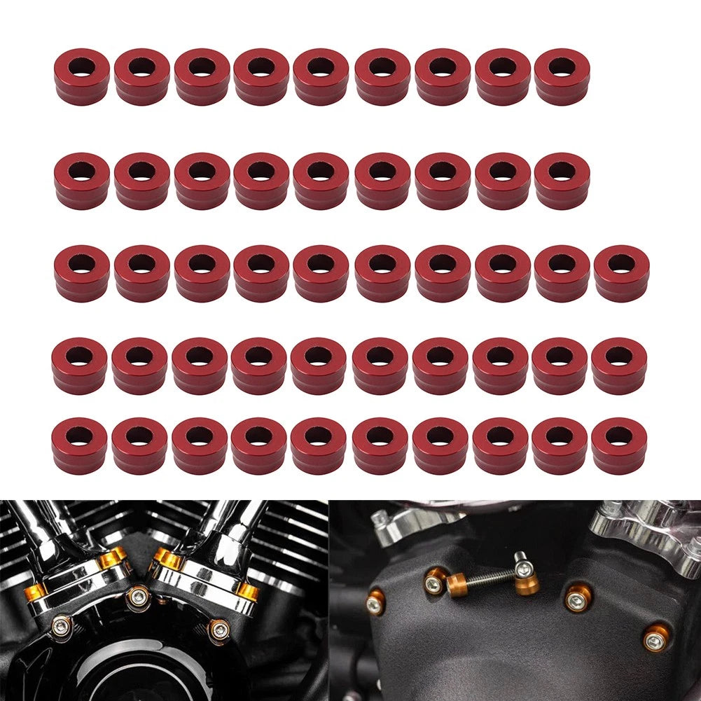48X Engine Bolt Topper Caps Red for Harley Twin Cam (Not Apply)
