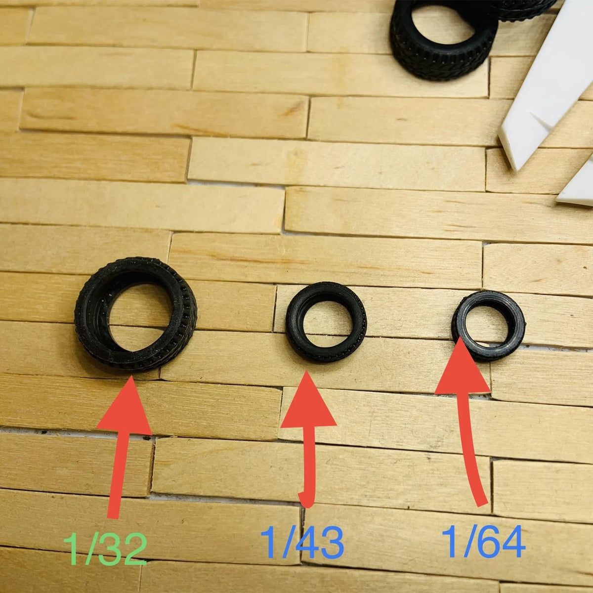 50PCS 1/32 Model Tires for Car Models (Scene Accessories)