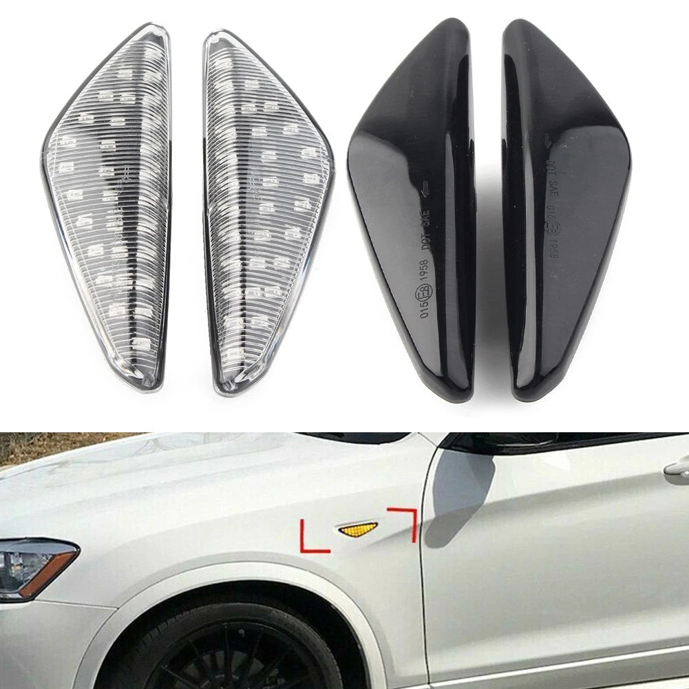 2X Dynamic LED Side Marker Turn Signal Light for BMW F25 E70 E71 E72 X5 X6
