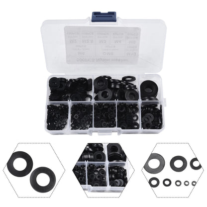 500Pcs Nylon Flat Washers for Various Applications (M2-M10)