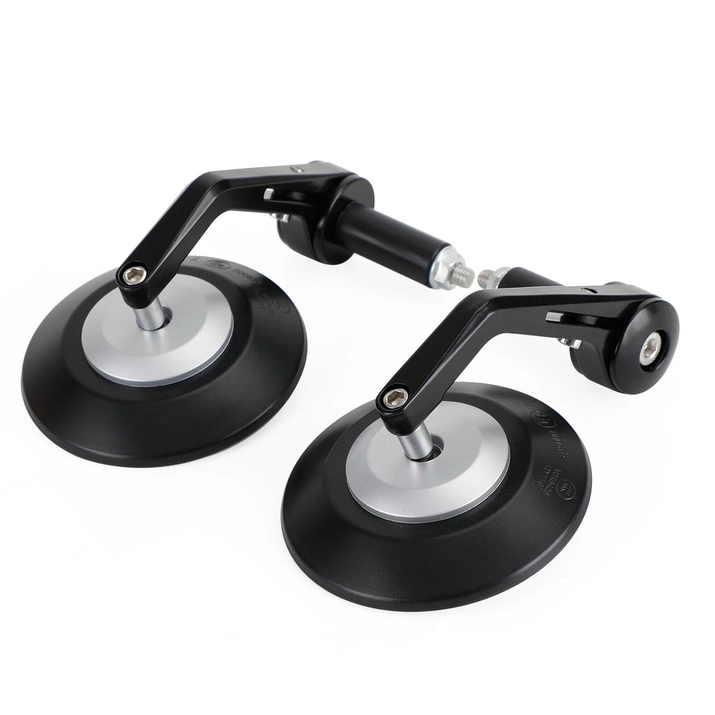 Custom 4" Round Handlebar Mirror Set for Motorcycles (16-19MM Adaptors)