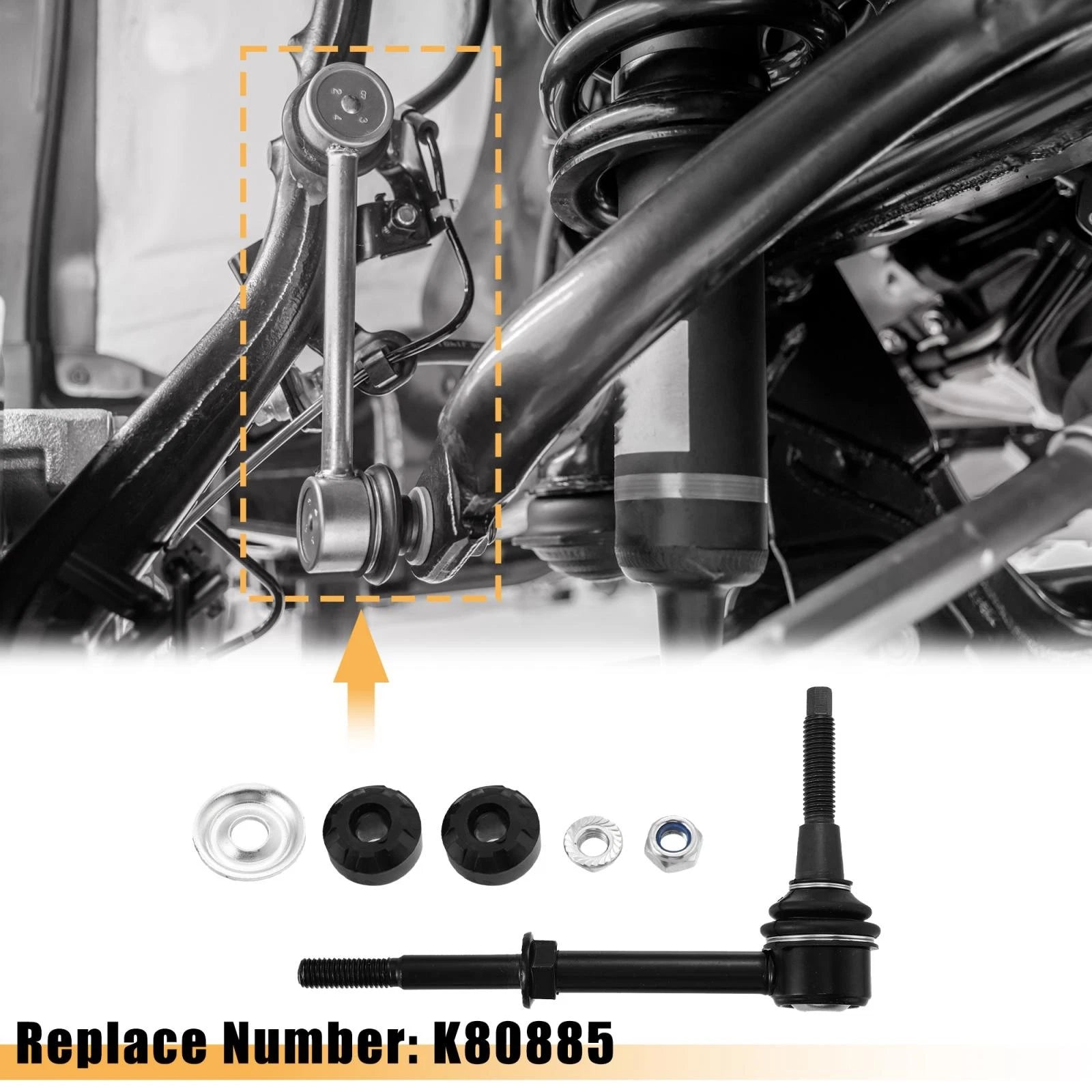 2pcs Front Sway Bar Link Replacement for Dodge Ram 2500 3500 (2003–2005)