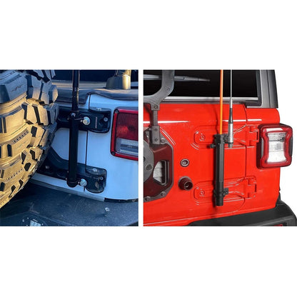 Multi-Function Tailgate Flag Pole Holder Antenna Base Kit for Jeep Wrangler (2007–2023)