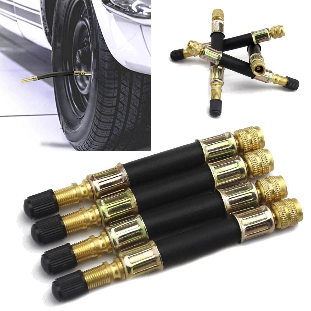 Set of 4 Flexible Rubber Tyre Valve Extensions 105mm for Lorry Van Bus