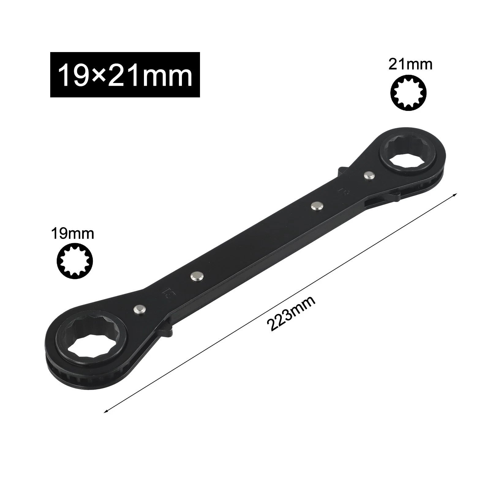 Set of 2 Double End Ratcheting Wrenches for