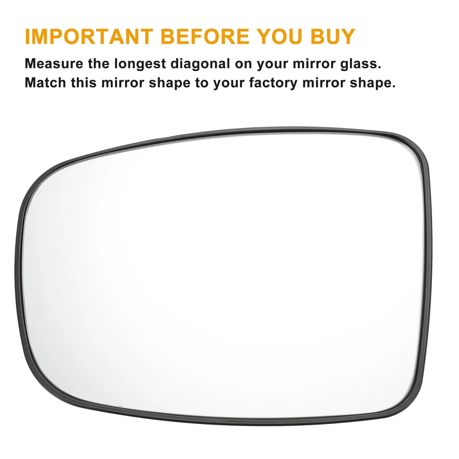 Left Side Heated Back White Mirror Glass for Hyundai i10 (2007–2010)
