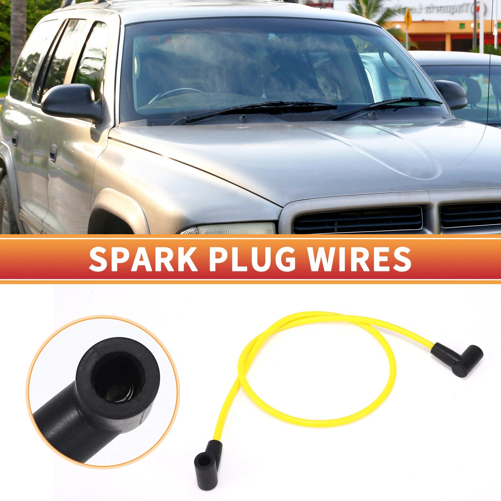 9 Pcs Spark Plug Wire Ignition Coil Cable No. 4728038AD for Dodge B150 (1992–1994)