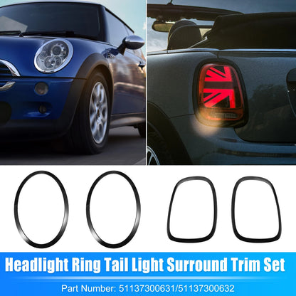 Set of 2 Headlight Ring Tail Light Surround Trim for MINI Cooper F55 (2014–2019)
