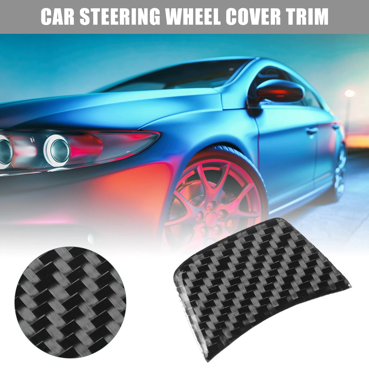 Steering Wheel Cover for Audi A4 B8 2008–2015 Carbon Fiber Black
