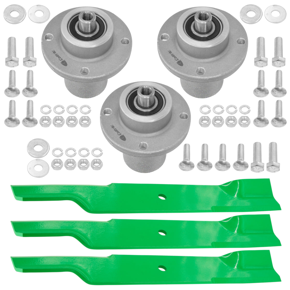 Deck Spindles Replacement with 17 Inch Blades and Bolts for Dixie Chopper Zee 2 (2009–2015)