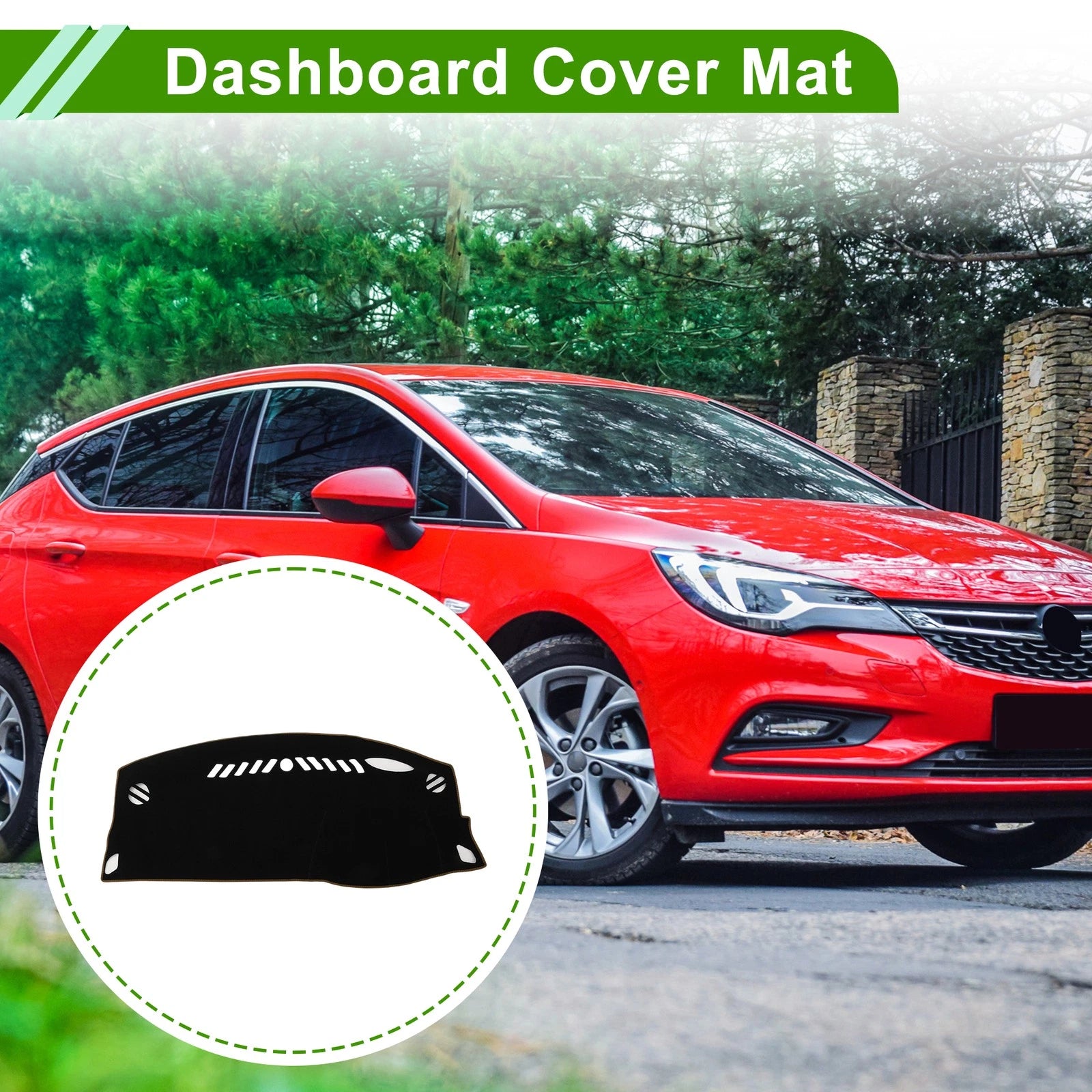 Dashboard Cover for Opel Astra K (2016–2019) Polyester Black Brown 1 Pc