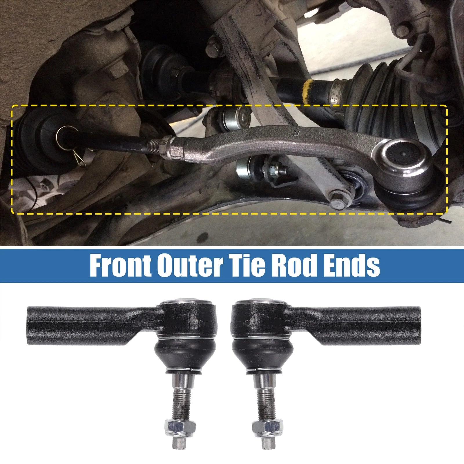 2pcs Front Outer Tie Rod End Links Replacement for Ford Mustang (2005–2014)