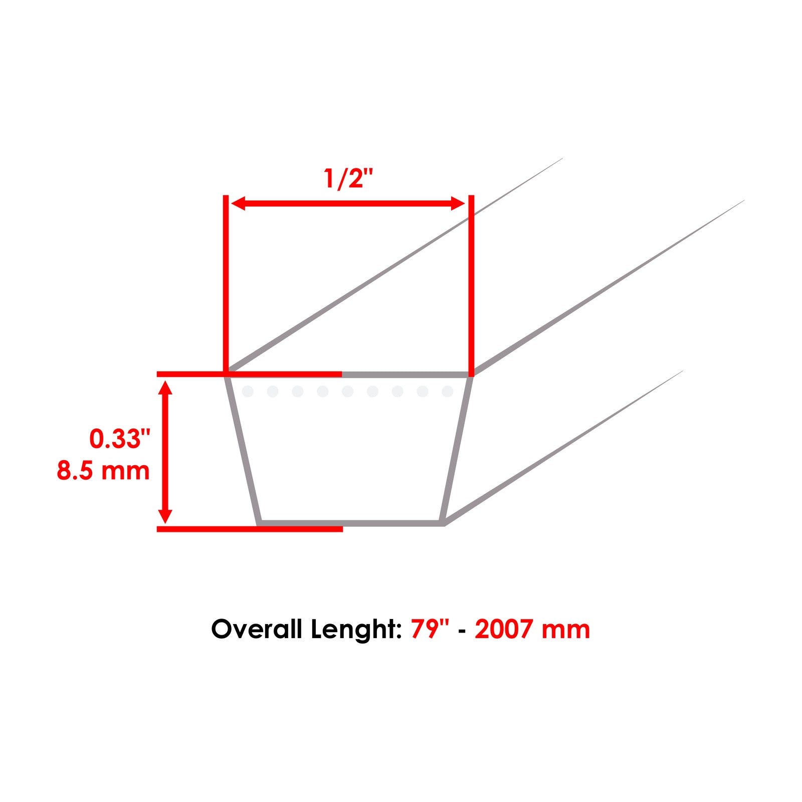 Belt for Simplicity 1/2 in x 79 in Deck (2005–2015)