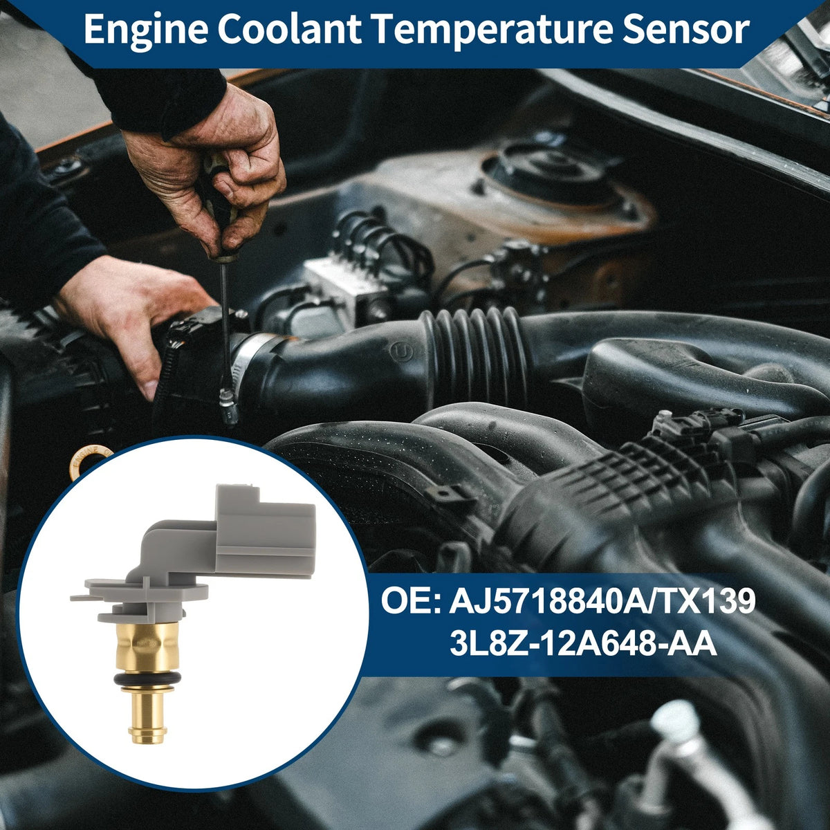 Engine Coolant Temperature Sensor No.AJ5718840A, TX139 for Ford Escape (2004–2009)