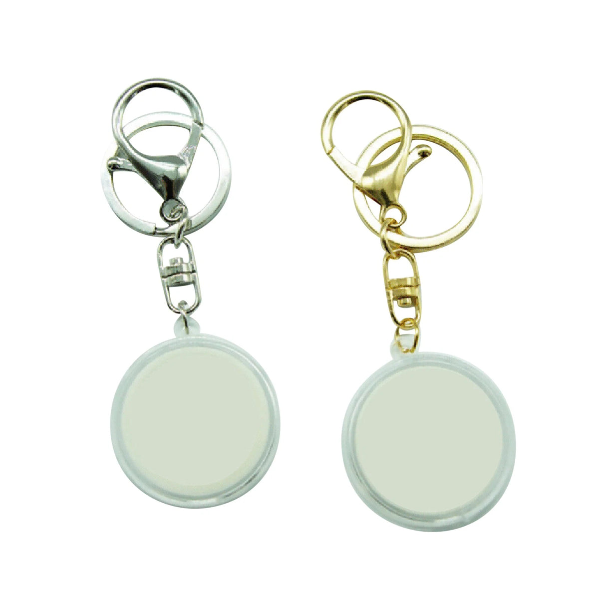 Coins Holder Keychain Round Capsule Storage Box Key Ring
