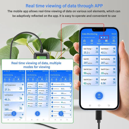 USB Soil Tester for Android and Hongmeng with Waterproof Metal Probe