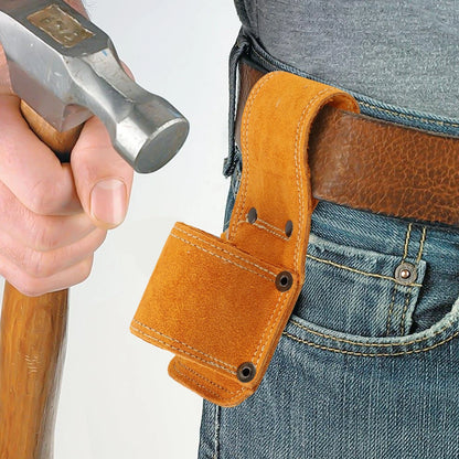 Cowhide Leather Tool Clip for Construction Workers and Carpenters
